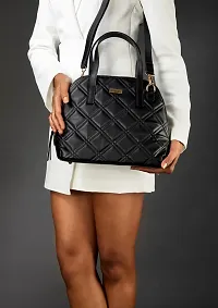 Estalon Tote Bag for Women - Premium Faux Leather Ladies Bag  Hand Bag, PU Shoulder Bags for Women, Stylish Satchel Bag for Everyday Use (BLACK)-thumb4