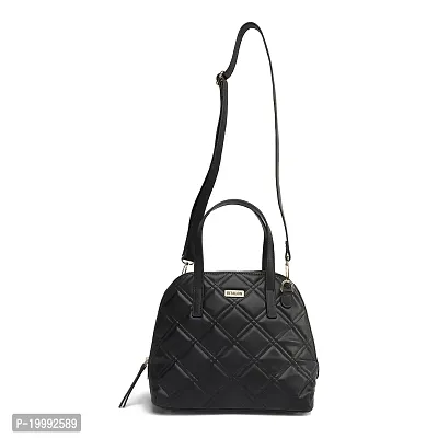 Estalon Tote Bag for Women - Premium Faux Leather Ladies Bag  Hand Bag, PU Shoulder Bags for Women, Stylish Satchel Bag for Everyday Use (BLACK)-thumb2