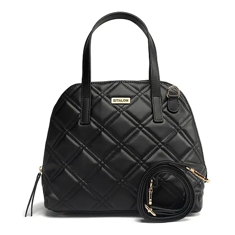 Estalon Tote Bag for Women - Premium Faux Leather Ladies Bag  Hand Bag, PU Shoulder Bags for Women, Stylish Satchel Bag for Everyday Use (BLACK)