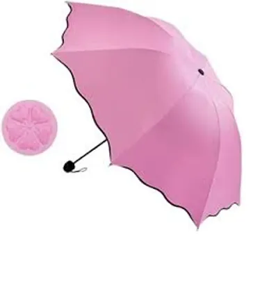 KPS Magic Umbrella (Random Color wiil be provided) : 3 Fold Anti UV Protection,Triple Folding Mini Blossom Magic Compact Umbrella During Rain for Girls and Women