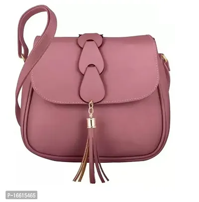 Stylish Pink PU  Sling Bags For Women-thumb0
