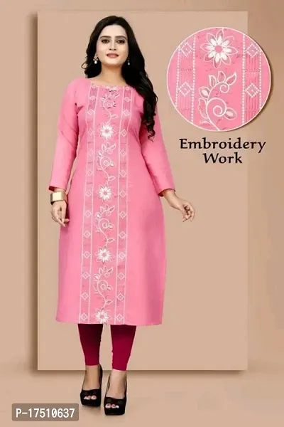 A-Line Pink  Crepe Kurta For Women-thumb0