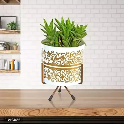 Table Top Metal Planter with Iron Stand Pack Of 1