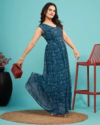 Beautiful Indo-western Blue Bollywood Georgette Gown-thumb2