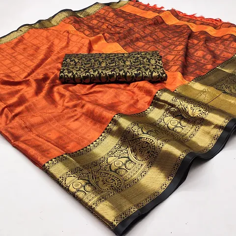 New In Cotton Silk Saree with Blouse piece 