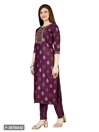 Stylish Brown Rayon Kurta Bottom Set For Women-thumb0