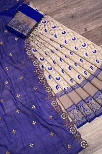 Kanjivaram Silk Blend Zari Lehenga With Blouse Along With Heavy Jacquard jari Work Dupatta With Sequence Belt-thumb1