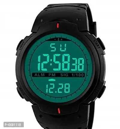 Alluring Black Silicone Digital Watches For Men-thumb0