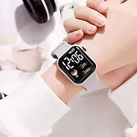 Grey colored silicon belt black dial digital watch for men and women, boys and girls-thumb4
