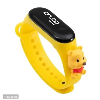 Yellow Silicon belt cartoon character attached in belt touch screen digital band watch for boys and girls-thumb5