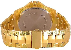 Golden dial golden stainless chain analog watch for women and men-thumb2