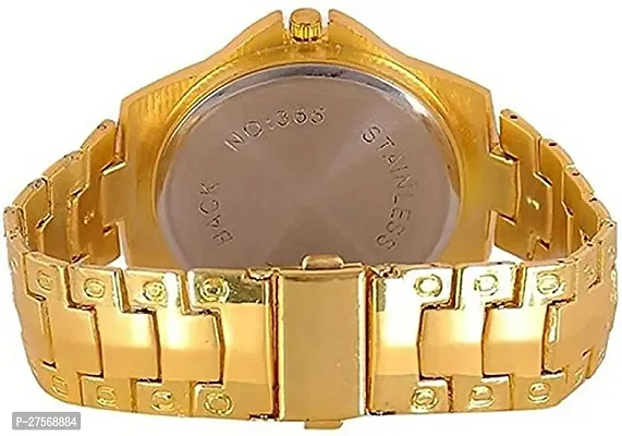 Golden dial golden stainless chain analog watch for women and men-thumb3