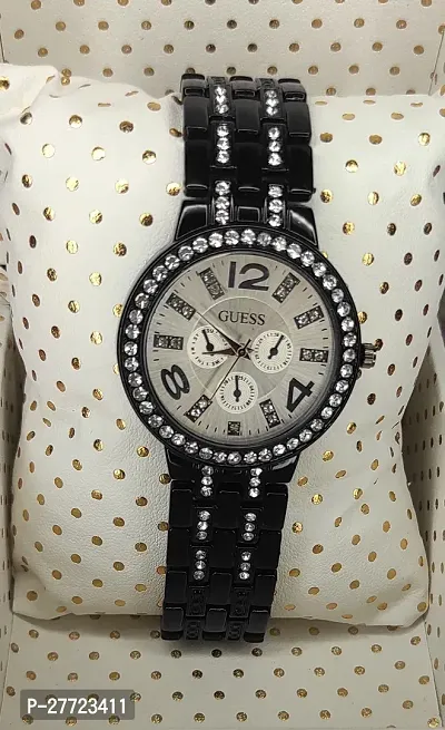 Stone studded dial analog watch for women