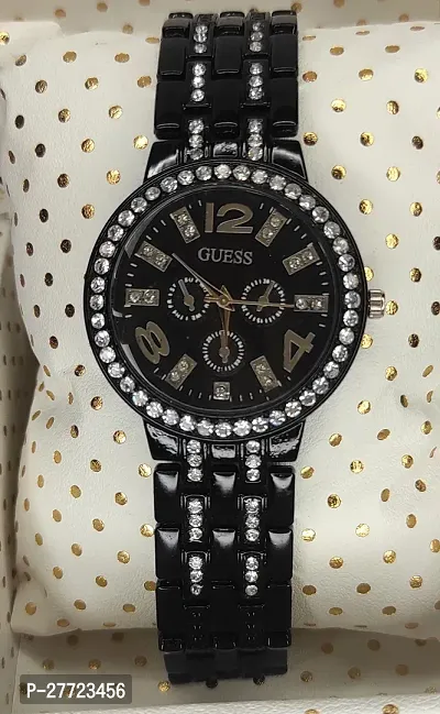 Stone studded dial analog watch for women