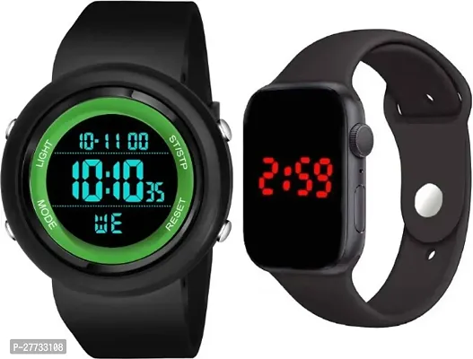 Combo pack of digital sports watch with colorful rings-thumb0