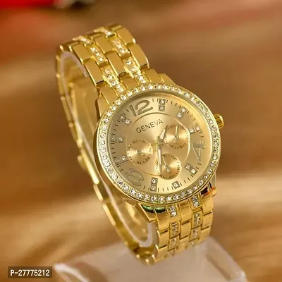 Stylish Golden Analog Wrist Watch For Women