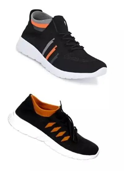Stylish Multicoloured Sports Shoes For Men Pack Of 2