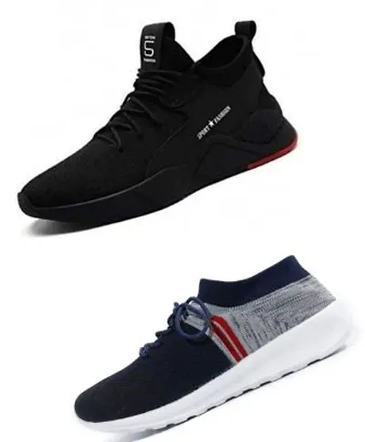 Stylish Canvas Sports Shoes For Men Pack Of 2