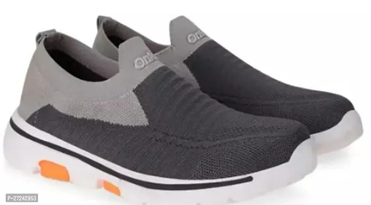 Stylish Grey Canvas Sports Shoes For Men