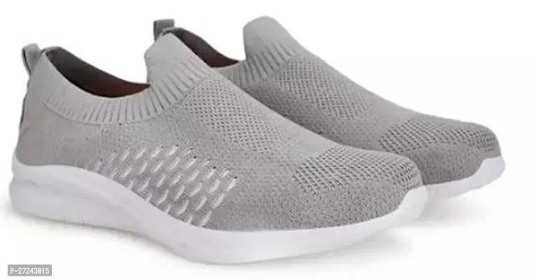 Stylish Grey Canvas Sports Shoes For Men-thumb0