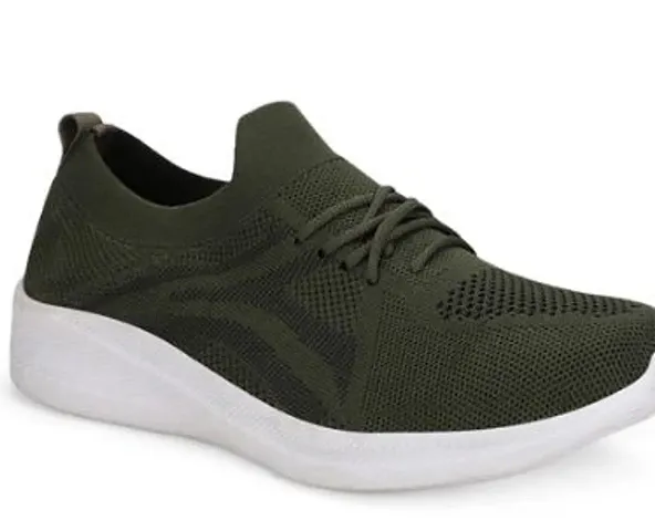 Stylish Green Canvas Sports Shoes For Men