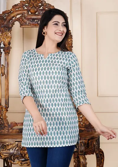 Stylish Cotton Printed Short Kurti