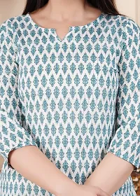 Stylish Blue Cotton Short Kurta For Women-thumb2