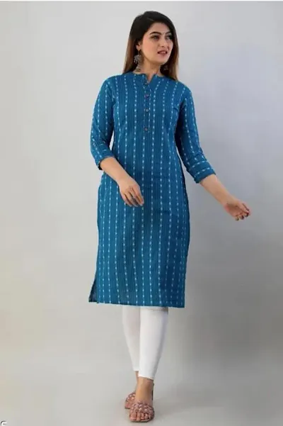 Stylish Cotton Self Pattern A-Line Kurti