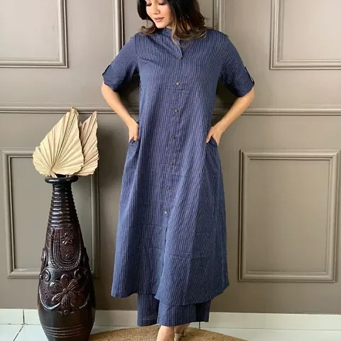 Trendy Cotton Solid A-Line Kurti