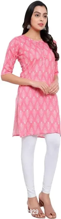 Mrs Right Boutique Printed Pure Cotton Straight Kurtat for Womens and Girls (Medium, Pink)-thumb4