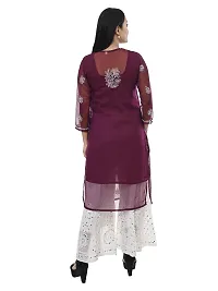 Mrs Right Boutique Chikan Kurti for Women (Medium, Marron)-thumb1