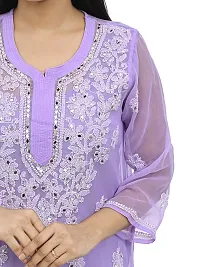 Mrs Right Boutique Chikan Kurti for Women (Medium, Purple)-thumb4