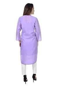 Mrs Right Boutique Design Cotton Chikankari Kurti for Womens and Girls (Medium, Purple)-thumb1