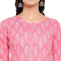 Mrs Right Boutique Printed Pure Cotton Straight Kurtat for Womens and Girls (Medium, Pink)-thumb2