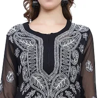 Mrs Right Boutique Design Chikankari Embroidery Kurti for Womens and Girls (Medium, Black)-thumb1