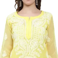 Mrs Right Boutique Design Chikankari Embroidery Kurti for Womens and Girls (Medium, Yellow)-thumb1