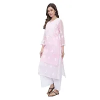 Mrs Right Boutique Design Chikankari Embroidery Kurti for Womens and Girls (Medium, Pink)-thumb3