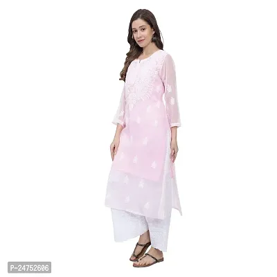 Mrs Right Boutique Design Chikankari Embroidery Kurti for Womens and Girls (Medium, Pink)-thumb4