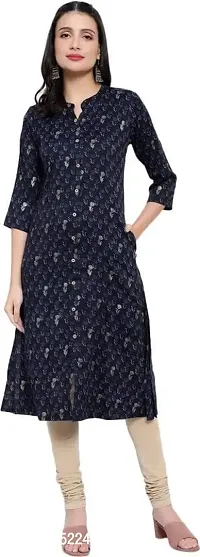 Mrs Right Boutique Printed Cotton Silk A-line Kurta for Womens and Girls