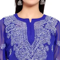 Mrs Right Boutique Design Chikankari Embroidery Kurti for Womens and Girls (Medium, Blue)-thumb1