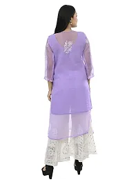 Mrs Right Boutique Chikan Kurti for Women (Medium, Purple)-thumb1