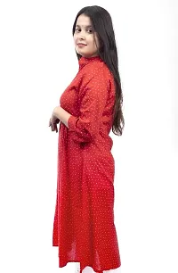 Mrs Right Boutique Design Cotton Regular Kurti for Womens and Girls (Large, Red)-thumb1