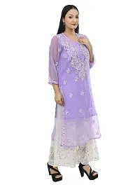 Mrs Right Boutique Chikan Kurti for Women (Medium, Purple)-thumb2