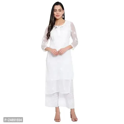 Stylish Fancy Designer Net Kurta For Women-thumb0