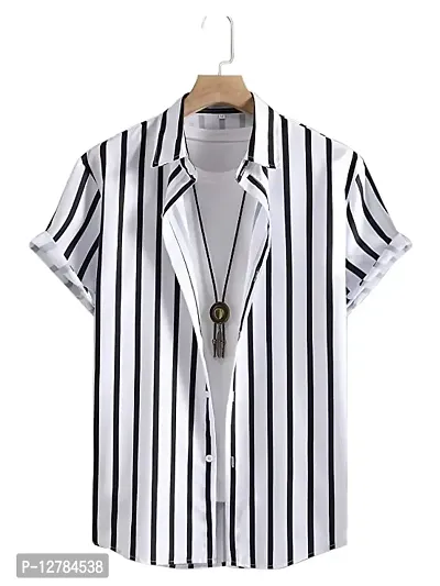 Men Regular Fit Printed Spread Collar Casual Shirt-thumb0