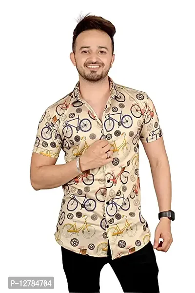 Men Regular Fit Printed Spread Collar Casual Shirt-thumb0