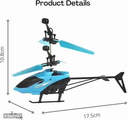 Remote Control Helicopter Toy For Kids 6+ Years (Blue)-thumb3
