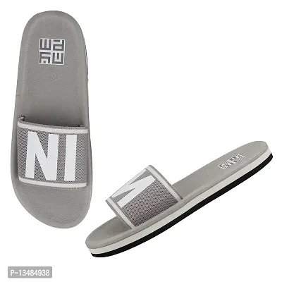 Men Casual Slides Slippers & Flipflops Comfortable and Skid Resistant For Men Grey- 10 Uk/India-thumb4