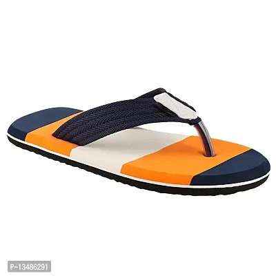 APPE FREE TO BE CASUAL Men Casual Slipper Flipflop Orange, Navy 7 UK/India