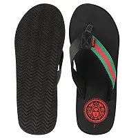 Appe Men's Black 00485 Comfortable and Stylish Flip-flops, Slip-on, Outdoor Casual Slippers for Daily use-thumb2